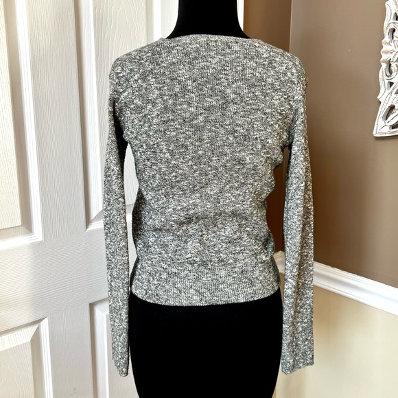⭐️ Madewell Wrap Front Heather Gray Ballerina Sweater Size XXS - Picture 7 of 8